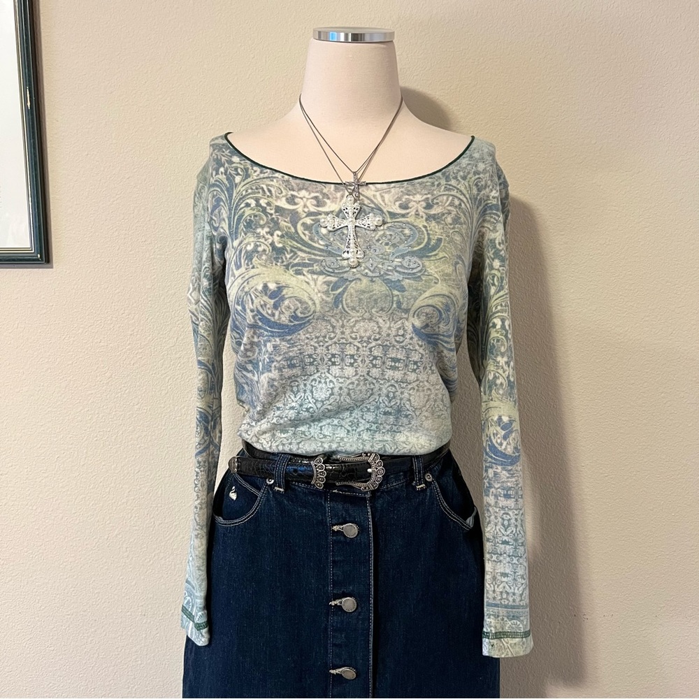 Vintage Bohemian Filigree Long Sleeve Top